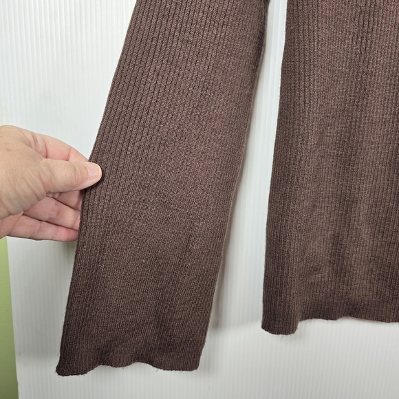 Tweeds Womens Wool Chocolate Brown Cowl Neck Ribbed Long Sleeve Sweater Size M - Picture 4 of 8